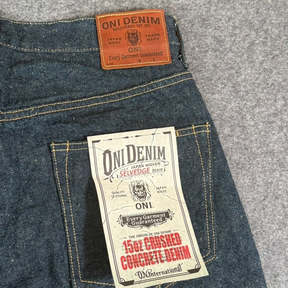Oni Denim 15oz Crushed Concrete Selvedge Jeans Indigo ONI222CCD-GOLV Mens 34x33